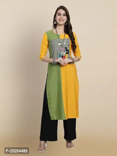 Beautiful A-Line Multicoloured Printed Crepe Kurta For Women-thumb0