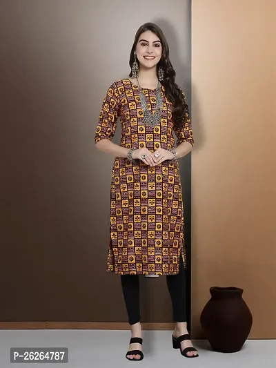 Beautiful A-Line Multicoloured Printed Crepe Kurta For Women-thumb0