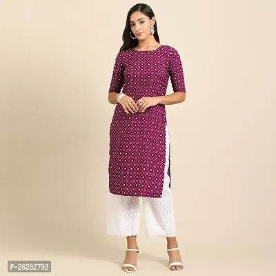 Beautiful A-Line Multicoloured Printed Crepe Kurta For Women-thumb0