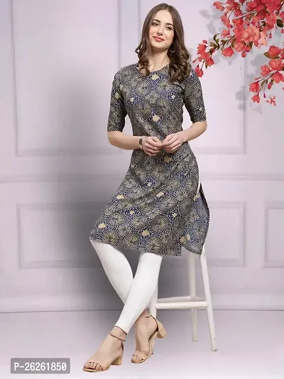 Beautiful A-Line Multicoloured Printed Crepe Kurta For Women-thumb0