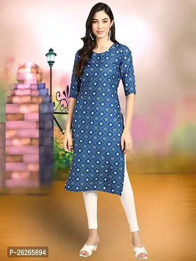 Beautiful A-Line Multicoloured Printed Crepe Kurta For Women-thumb0