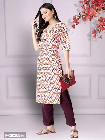 Beautiful A-Line Multicoloured Printed Crepe Kurta For Women-thumb0