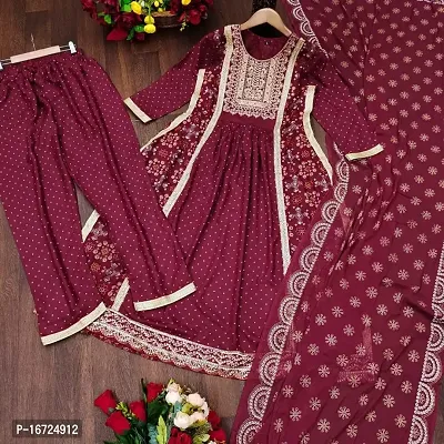 Beautiful Rayon Embroidered Kurta Set-thumb0