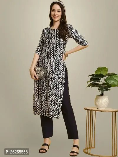 Beautiful A-Line Multicoloured Printed Crepe Kurta For Women-thumb0