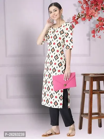 Beautiful A-Line Multicoloured Printed Crepe Kurta For Women-thumb0