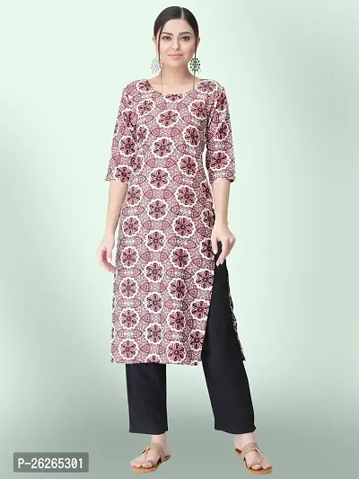 Beautiful A-Line Multicoloured Printed Crepe Kurta For Women-thumb0