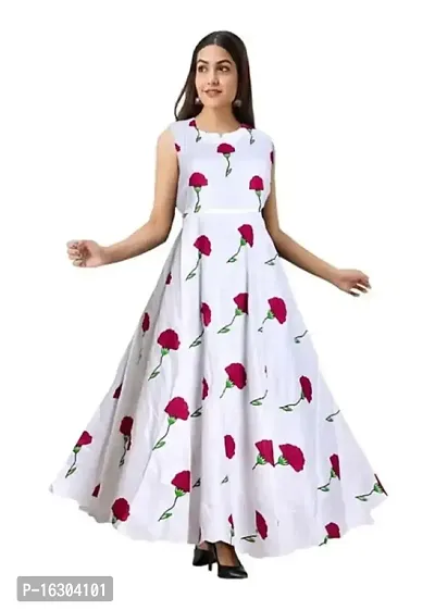 Stylish Rayon Printed Gown For Women-thumb0