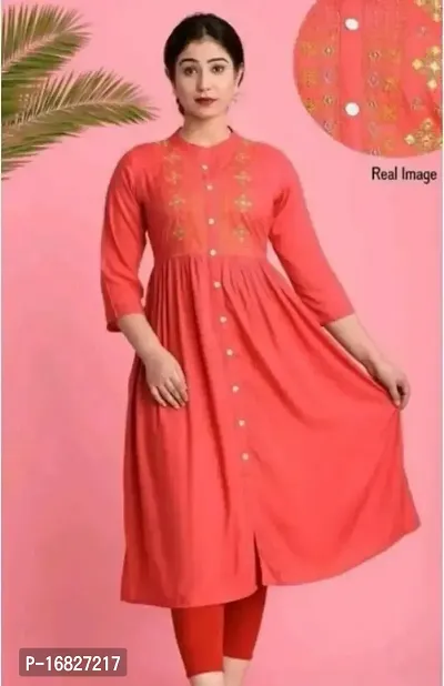 Stylish Fancy Rayon Kurta For Women-thumb0