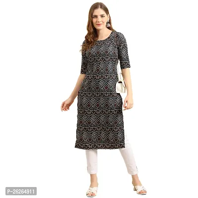 Beautiful A-Line Multicoloured Printed Crepe Kurta For Women-thumb0