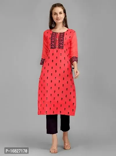 Stylish Fancy Chanderi Cotton Kurta For Women-thumb0