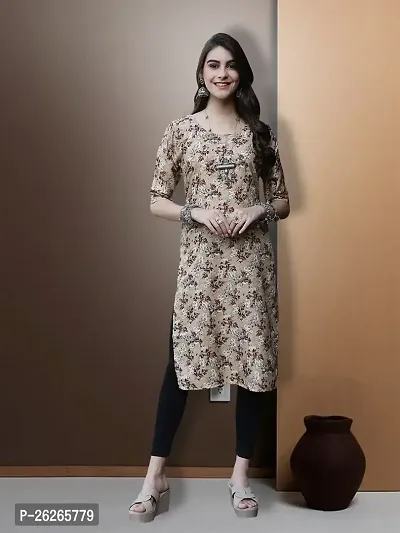 Beautiful A-Line Multicoloured Printed Crepe Kurta For Women-thumb0