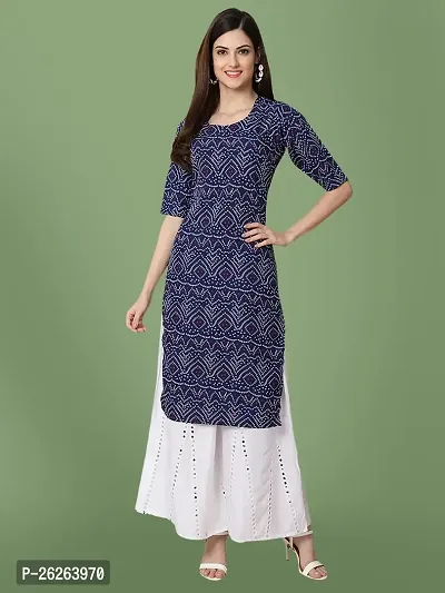 Beautiful A-Line Multicoloured Printed Crepe Kurta For Women-thumb0