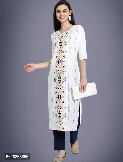 Beautiful A-Line Multicoloured Printed Crepe Kurta For Women-thumb0