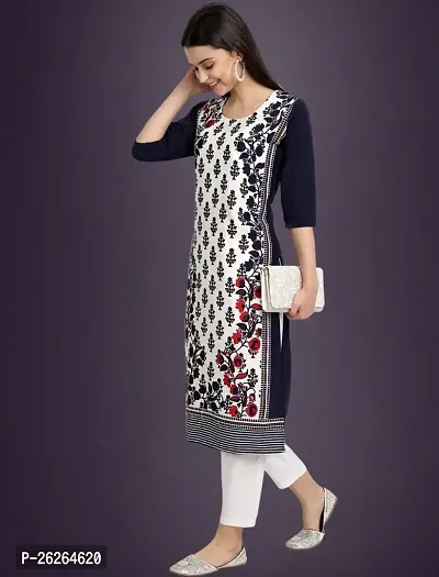 Beautiful A-Line Multicoloured Printed Crepe Kurta For Women-thumb0