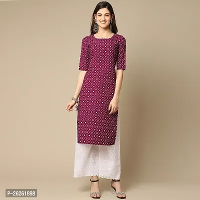 Beautiful A-Line Multicoloured Printed Crepe Kurta For Women-thumb0