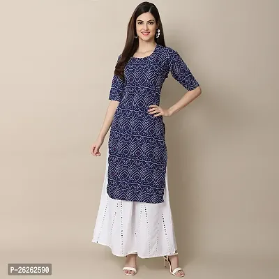 Beautiful A-Line Multicoloured Printed Crepe Kurta For Women-thumb0