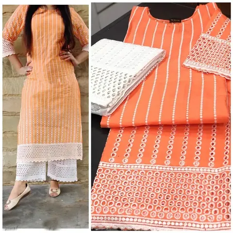 Stylish And Trendy Cotton Kurta Bottom Set