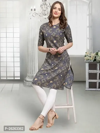 Beautiful A-Line Multicoloured Printed Crepe Kurta For Women-thumb0