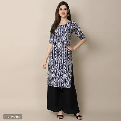 Beautiful A-Line Multicoloured Printed Crepe Kurta For Women-thumb0