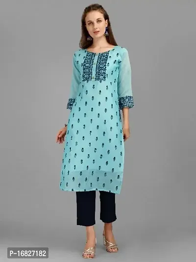 Stylish Fancy Chanderi Cotton Kurta For Women-thumb0