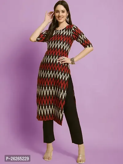 Beautiful A-Line Multicoloured Printed Crepe Kurta For Women-thumb0