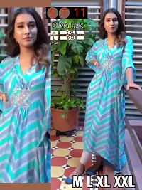 Stylish Rayon Zig Zag Printed Kaftan Kurta For Women-thumb1