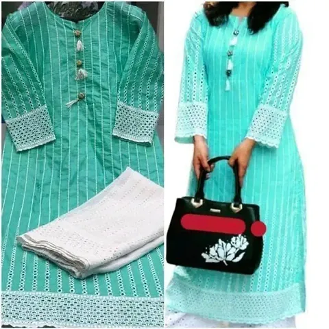 Cotton Chikankari Kurta Palazzo Set