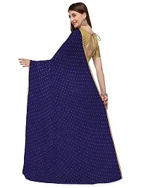 MDVP Women's Chiffon Foil Zari Work And Lycra Fancy Border Party Wedding Fashion Sarees (Navy Blue)-thumb1