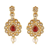 Gahne Mall Indian Traditional Gold Tone Kundan Wedding Party Jewelry Set For Women & Girls-thumb2