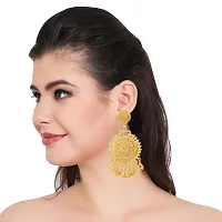 Indian Traditional Bollywood Designer Gold Plated Fashion Filigree Earrings-thumb1