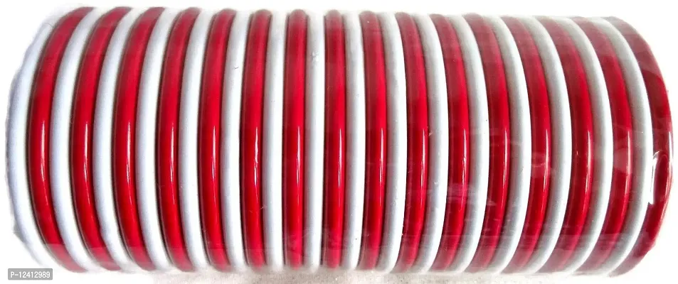 Gahne Mall Indian Bollywood Multi-Color Fashion Jewelry Traditional Women's/Girls Bangles (2.8, Red & White)