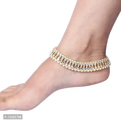 Silver Kundan Anklet-thumb4