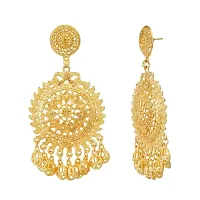 Indian Traditional Bollywood Designer Gold Plated Fashion Filigree Earrings-thumb3