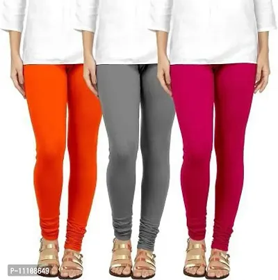 Fancy Cotton Leggings For Women Pack Of 3-thumb0