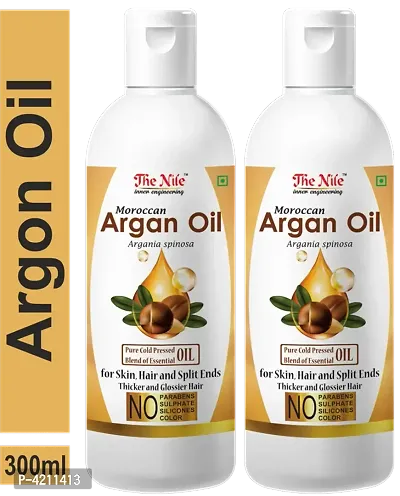 The Nile Moroccan Argan Pure Cold Pressed  Oil for Skin  Hair 150 ML X 2(Combo of 2 Bottle)(300 ML)