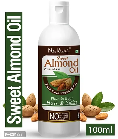 Mia Khalifa Sweet Almond Oil With Vitamin E For Hair Regrowth  Body Oil 100 Ml