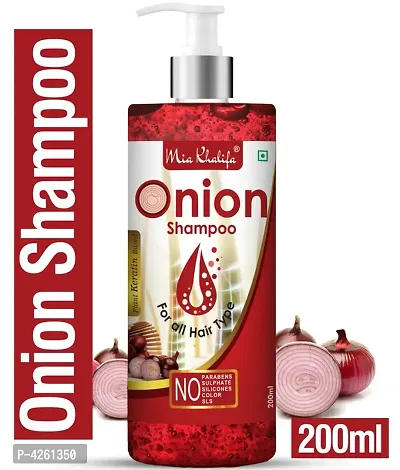 Mia Khalifa Onion Shampoo For Hair Growth  Hair Fall Control, With Onion Oil  Plant Keratin For Men  Women 200 Ml-thumb0