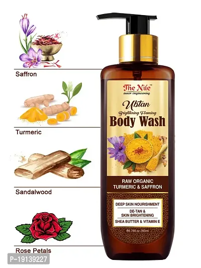 The Nile Ubtan Brightening Foaming Body Wash with Raw Organic Turmeric and Saffron - 200ML-thumb3