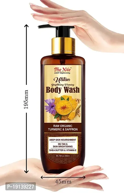 The Nile Ubtan Brightening Foaming Body Wash with Raw Organic Turmeric and Saffron - 200ML-thumb5