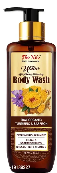 The Nile Ubtan Brightening Foaming Body Wash with Raw Organic Turmeric and Saffron - 200ML-thumb0