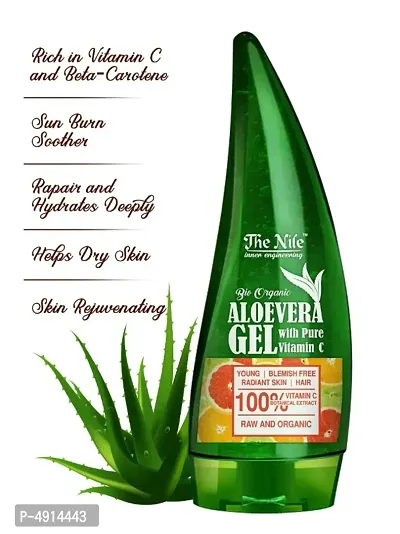 The Nile Bio Organic Aloe Vera Gel With Pure Vitamin C For Skin Hydration And Brighten Complexion - 120 ML