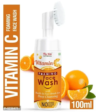 The Nile Brightening Vitamin C Foaming with Built-In Face Brush for deep cleansing - No Parabens, Silicones 100 ML-thumb0