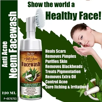 Anti Acne Neem Face Wash With Built-In Face Brush-thumb0