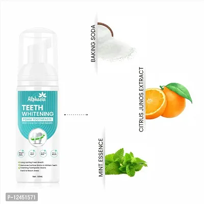 Alphacia Teeth Whitening Mousse Foam To Deeply Cleaning Gums, Stain Removal Teeth Whitening Liquid  (60 ml)-thumb0