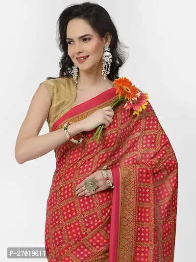Beautiful Red Georgette Saree with Blouse piece For Women