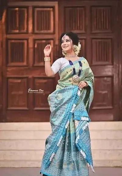 Best Selling Poly Silk Saree with Blouse piece 