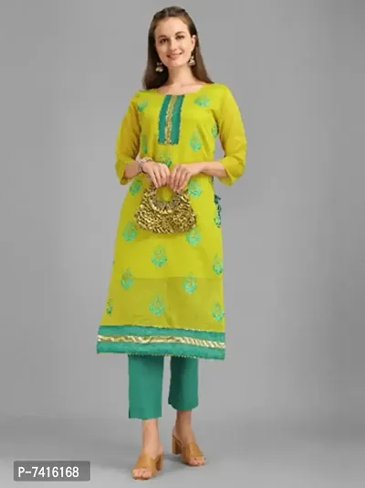 Stylish Fancy Poly Chanderi Heavy Embroidery Work With Fancy Latakan Kurti For Women-thumb0