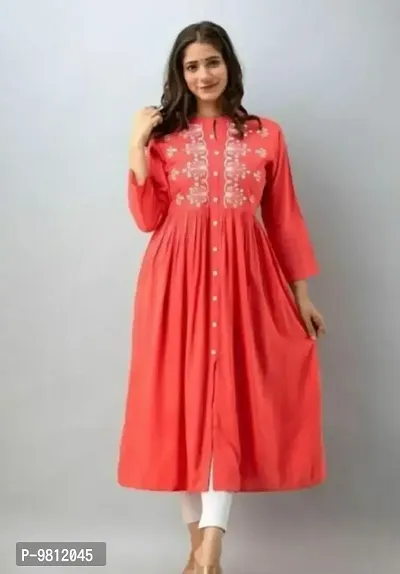 Beautiful Rayon Embroidered Kurti For Women