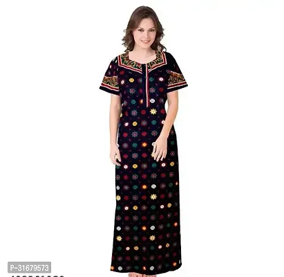 Elegant Multicoloured Cotton Printed Nighty For Women-thumb0