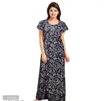 Elegant Multicoloured Cotton Printed Nighty For Women